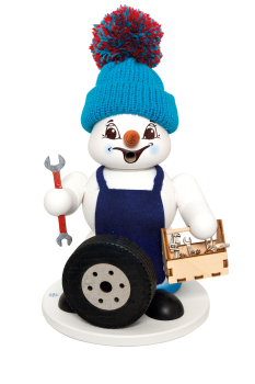 Schneemann Sigi mittel KFZ Mechatroniker/ Automechaniker als Räuchermann Neuheit 2025