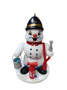 Schneemann Sigi mittel Feuerwehrmann als Räuchermann Neuheit 2026