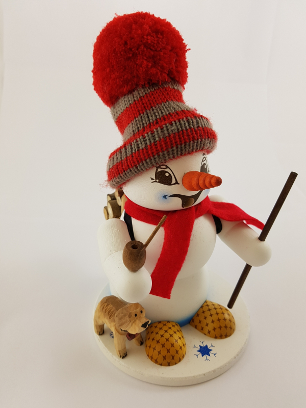 Schneemann Sigi mittel Holzsammler als Räuchermann