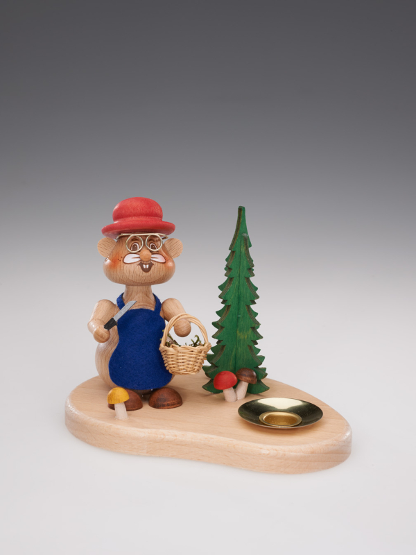 Familie Körnlein Pilzsammler mini Kerzenhalter