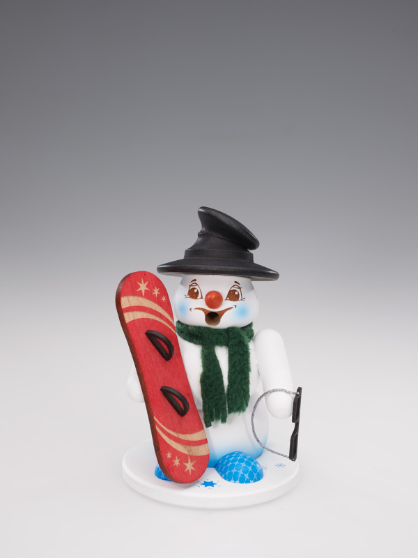 Schneemann Sigi klein Snowboarder als Räuchermann