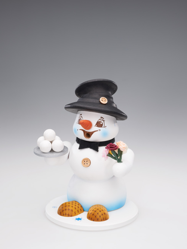 Schneemann Sigi mittel Gentleman als Räuchermann