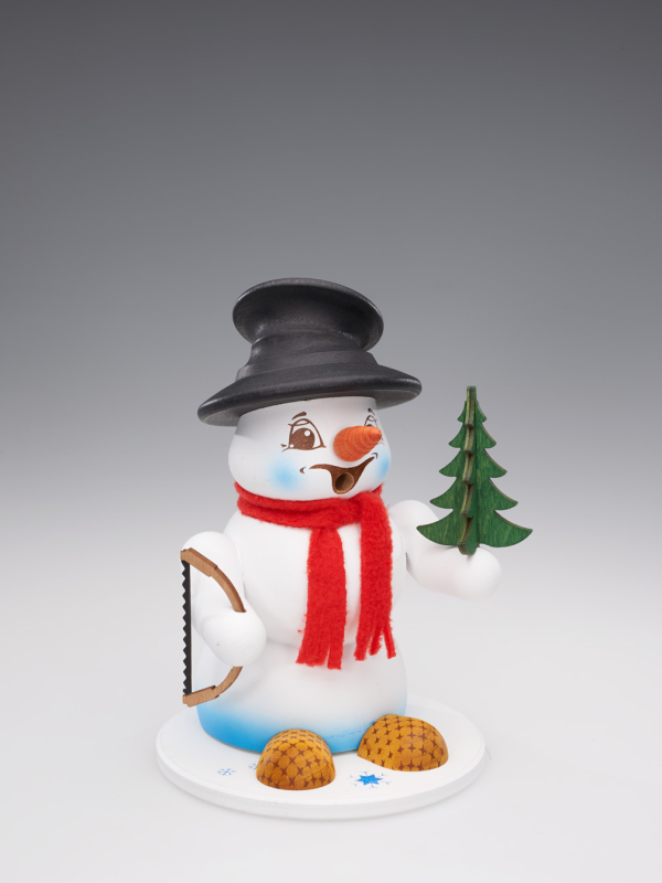 Schneemann Sigi mittel Baummauser als Räuchermann